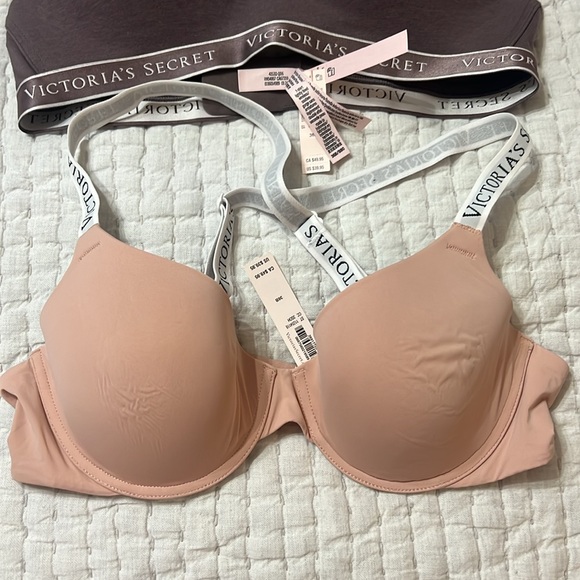 2 x NEW Victoria Secret 36B T-Shirt Lightly Lined Bras NWT Adjustable Straps - Picture 3 of 6